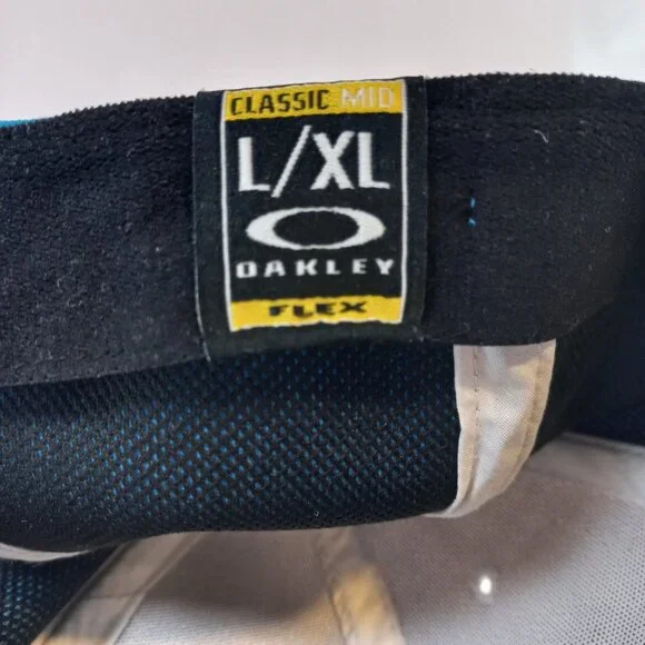 Oakley Frogskins hat men flex fit L XL L/XL Embroidered Cap Frog Blue White Rare - Picture 8 of 10
